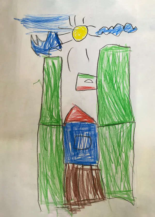 Drawing 16 of 25 by a child of Minab
