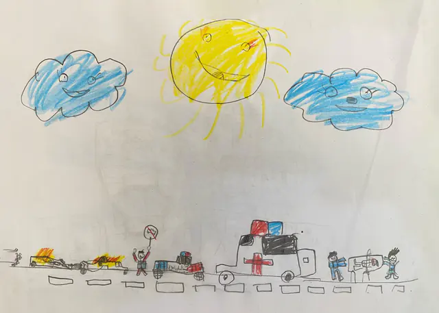 Drawing 19 of 25 by a child of Minab
