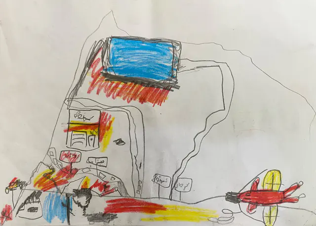 Drawing 20 of 25 by a child of Minab